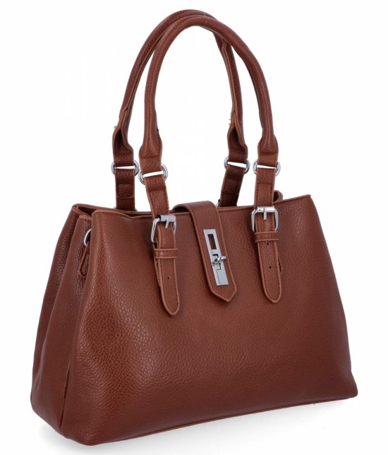 Elegáns női táska 3 rekesszel, Herisson 22R527 barna