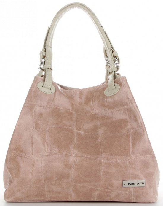 Bőr táska shopper bag Vittoria Gotti púderrózsaszín V692754