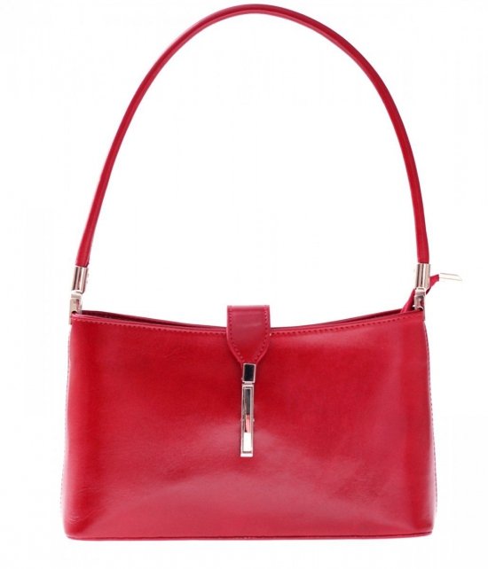 Bőr táska klasszikus Genuine Leather piros 4160
