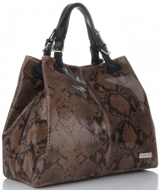 Bőr táska shopper bag Vittoria Gotti földszínű V898GPIT