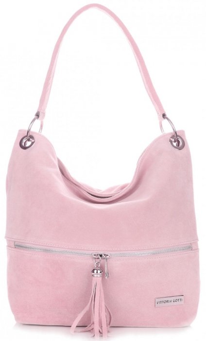 Bőr táska shopper bag Vittoria Gotti púderrózsaszín V3821
