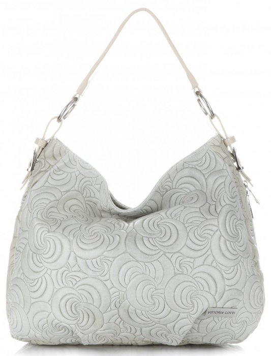 Bőr táska shopper bag Vittoria Gotti bézs V80013