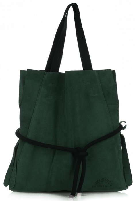 Bőr táska shopper bag Vittoria Gotti palackzöld V26A