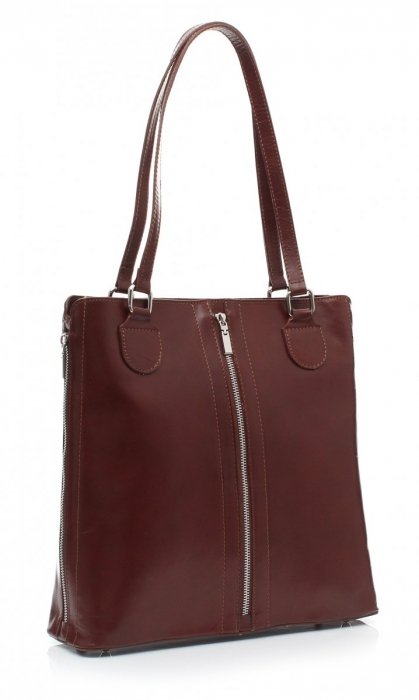 Bőr táska klasszikus Genuine Leather barna J6088