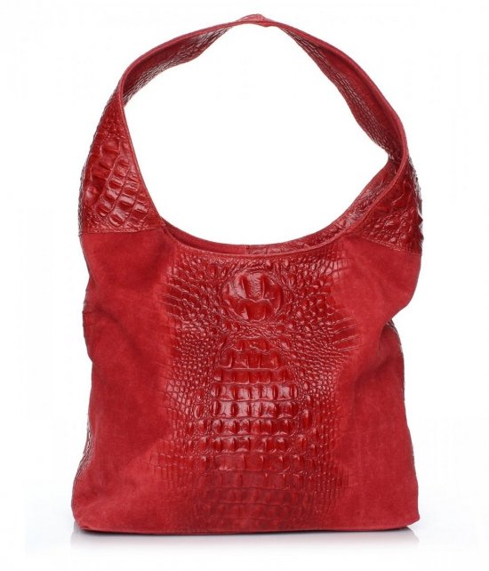 Bőr táska shopper bag Vera Pelle piros A1