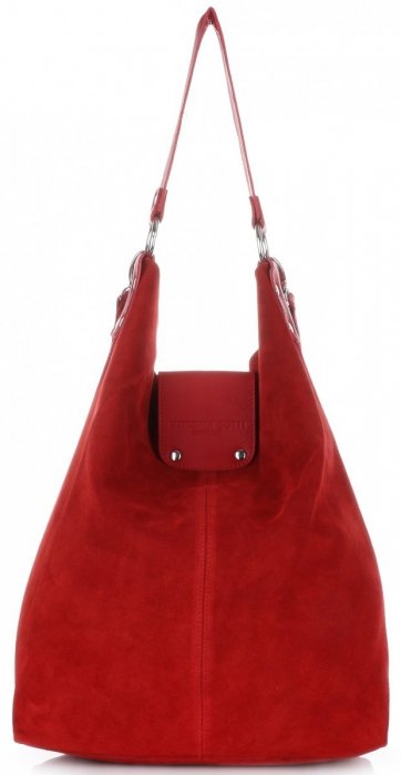 Bőr táska shopper bag Vittoria Gotti piros V3292C