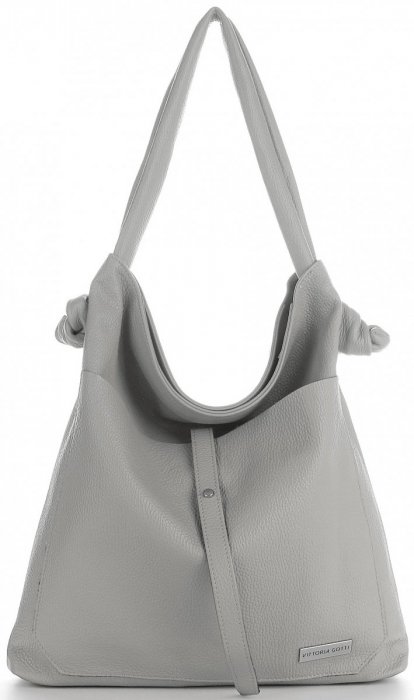 Bőr táska shopper bag Vittoria Gotti világosszürke V5701