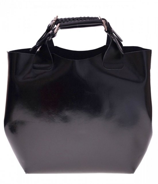Bőr táska shopper bag Vera Pelle 854 fekete