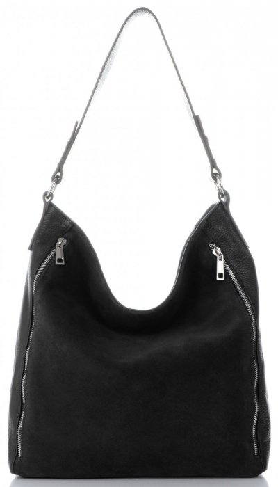 Bőr táska shopper bag Vittoria Gotti fekete V3368