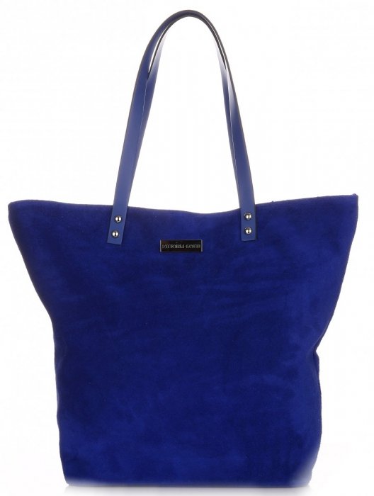 Bőr táska shopper bag Vittoria Gotti kobalt V915