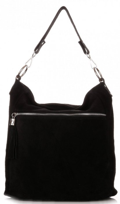 Bőr táska shopper bag Genuine Leather fekete 1330