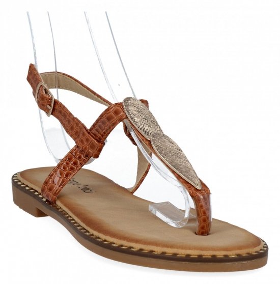 Camelowe modne sandały damskie firmy Sergio Todzi