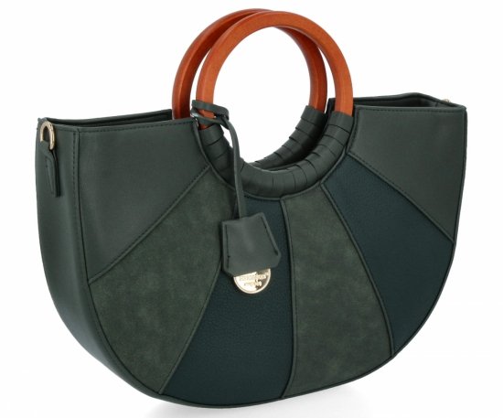 Modna Torebka Damska Kuferek firmy Herisson 275C6017 Butelkowa Zieleń