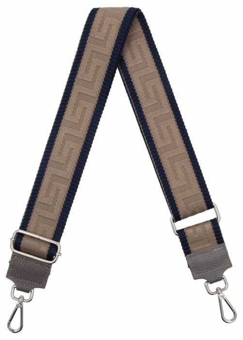 Modny Pasek Do Torebki Geometric PA005 Ciemno Beżowy/Granatowy