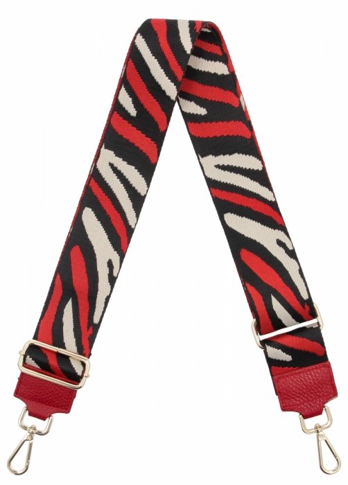 Modny Pasek Do Torebki Moro PA002 Czerwony/Czarny