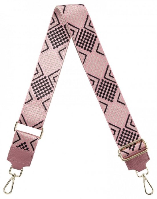 Modny Pasek Do Torebki Geometric PA005 Brudny Róż