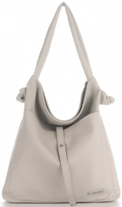GEANȚĂ DIN PIELE shopper bag Vittoria Gotti bej deschis V5701