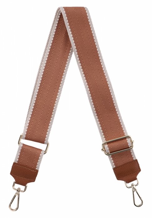 Modny Pasek Do Torebki Jodełka P008 Rudy/Beżowy