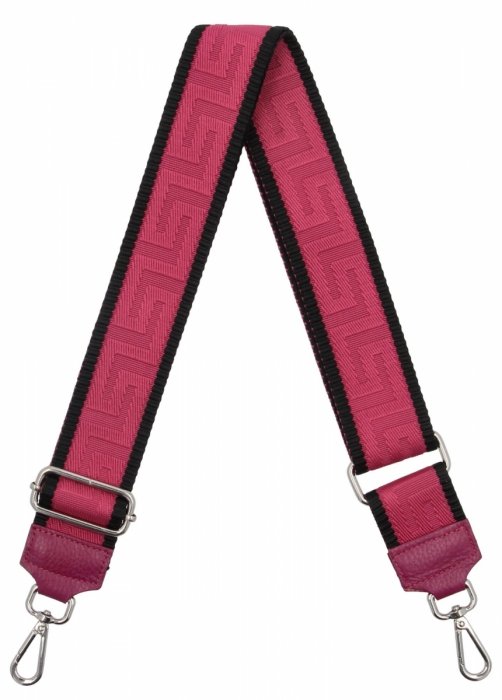Curea de modă pentru geantă Geometric PA005 fucsia/neagră