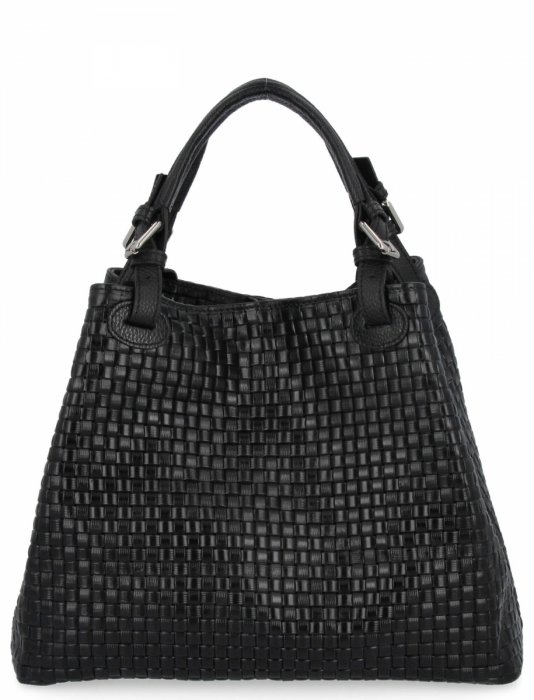 Geantă din piele la modă Shopper Bag 2269-J neagră