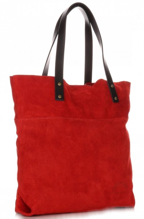 GEANȚĂ DIN PIELE shopper bag Vittoria Gotti roșu V8267