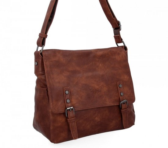 GEANȚĂ DE DAMĂ tip poștaș BEE BAG ciocolatiu 1502L36BB