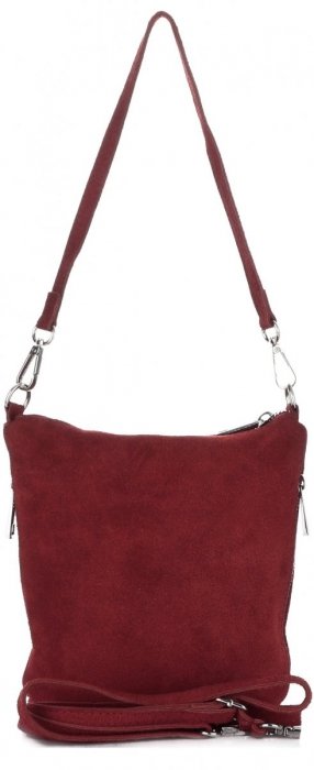 GEANȚĂ DIN PIELE tip poștaș Genuine Leather vișiniu 85A