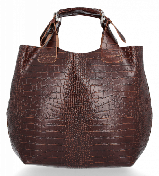 GEANȚĂ DIN PIELE shopper bag Vittoria Gotti maro VG804