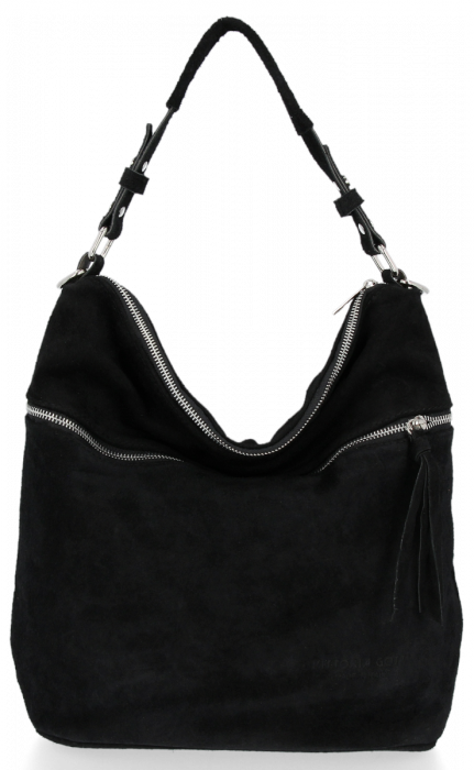 GEANȚĂ DIN PIELE universală Genuine Leather negru 5577C