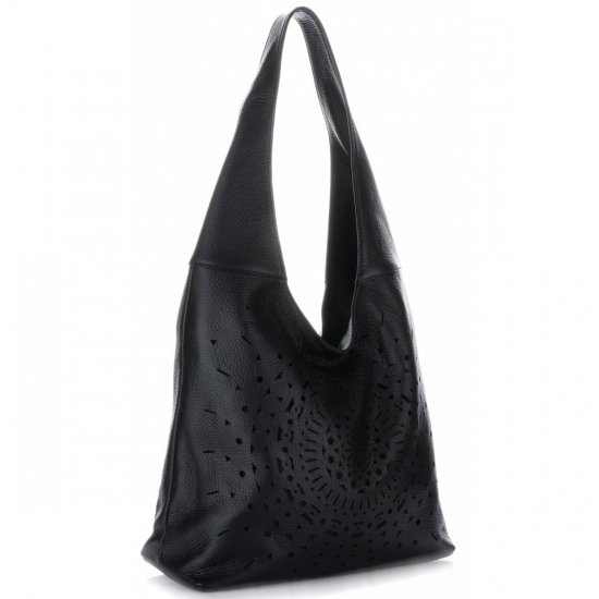 GEANȚĂ DIN PIELE shopper bag Vittoria Gotti negru V31