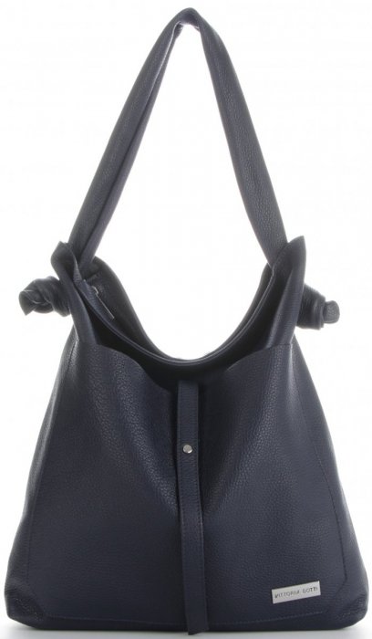 GEANȚĂ DIN PIELE shopper bag Vittoria Gotti bleumarin V5701