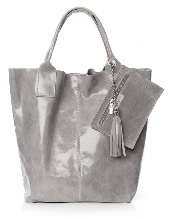 GEANȚĂ DIN PIELE shopper bag Genuine Leather negru 788