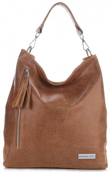 GEANȚĂ DIN PIELE shopper bag Vittoria Gotti roșcat V8420
