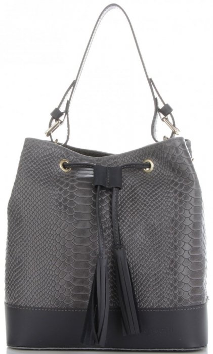GEANȚĂ DIN PIELE shopper bag Vittoria Gotti gri V344
