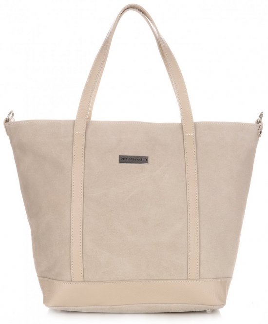 GEANȚĂ DIN PIELE shopper bag Vittoria Gotti bej V2939
