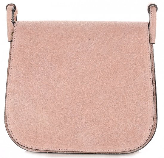 GEANȚĂ DIN PIELE tip poștaș Genuine Leather roz 0003
