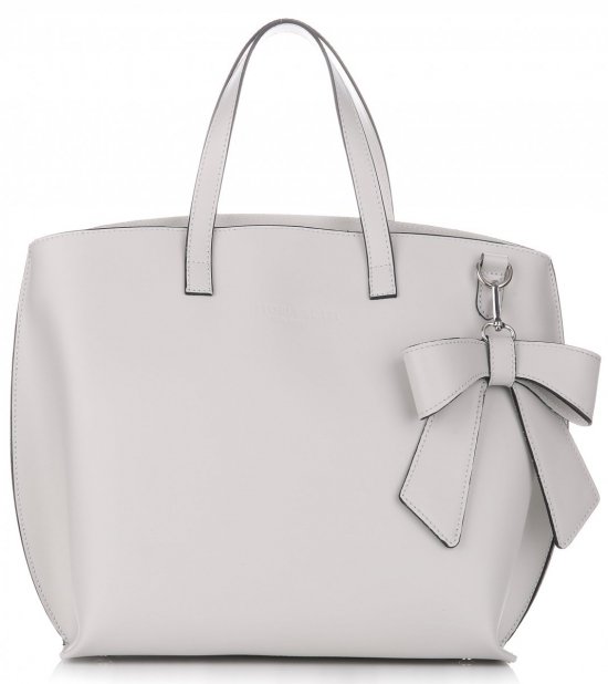 GEANȚĂ DIN PIELE shopper bag Vittoria Gotti gri deschis V6D BIGjsz