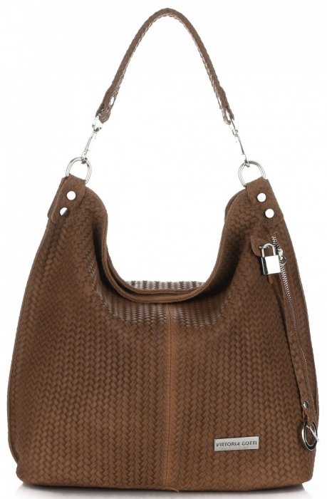 Kožené kabelka shopper bag Vittoria Gotti zemitá V80051