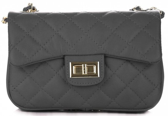 Kožené kabelka listonoška Genuine Leather šedá KST6