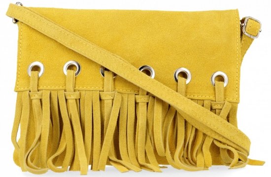 Kožené kabelka listonoška Vittoria Gotti žltá V5859C