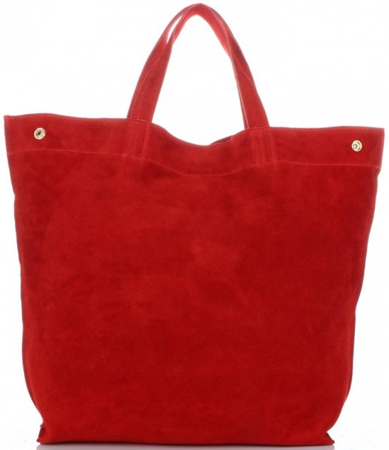 Kožené kabelka shopper bag Vera Pelle červená A19