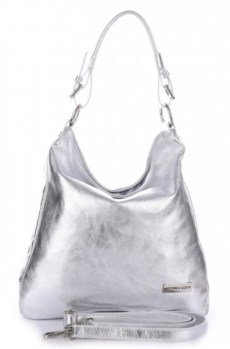 Kožené kabelka shopper bag Vittoria Gotti stričborná V4