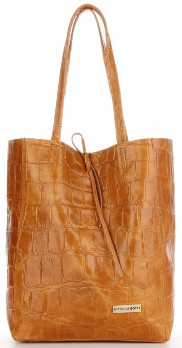 Kožené kabelka shopper bag Vittoria Gotti ryšavá V299COCO