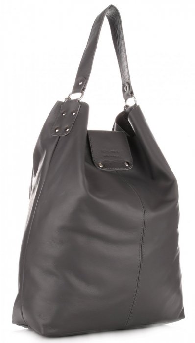 Kožené kabelka shopper bag Vera Pelle šedá 3292