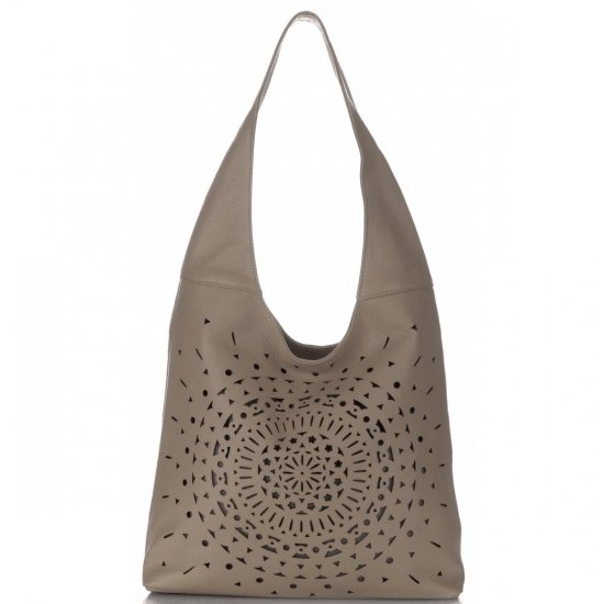 Kožené kabelka shopper bag Vittoria Gotti zemitá V31