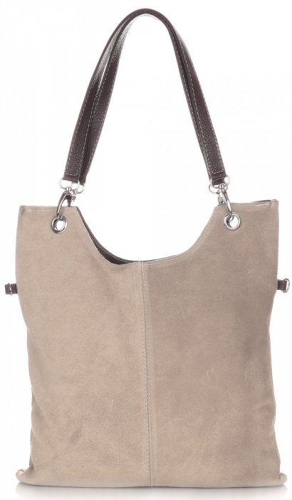 Kožené kabelka listonoška Genuine Leather béžová 517