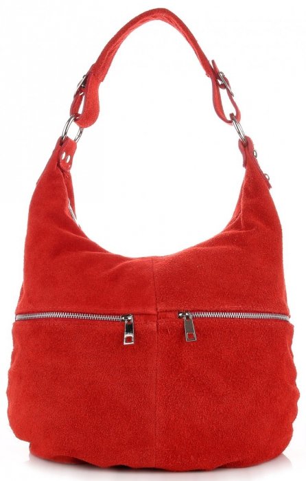 Kožené kabelka univerzálna Genuine Leather červená 8309