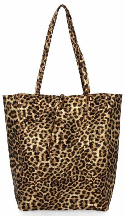 Módna kožená taška Shopper Bag s kozmetickou taštičkou 168 Zlatá