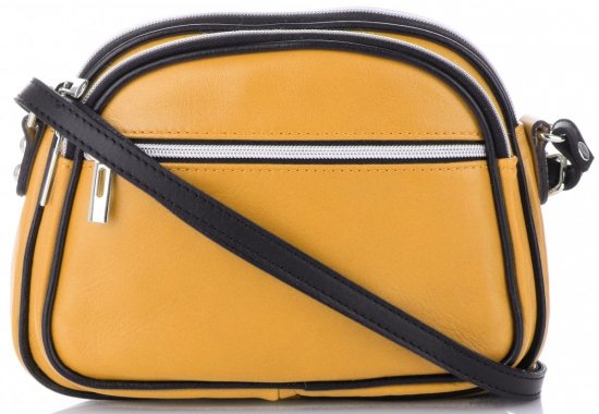 Kožené kabelka listonoška Genuine Leather žltá 5100
