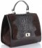 Kožené kabelka kufřík Genuine Leather čokoládová 295